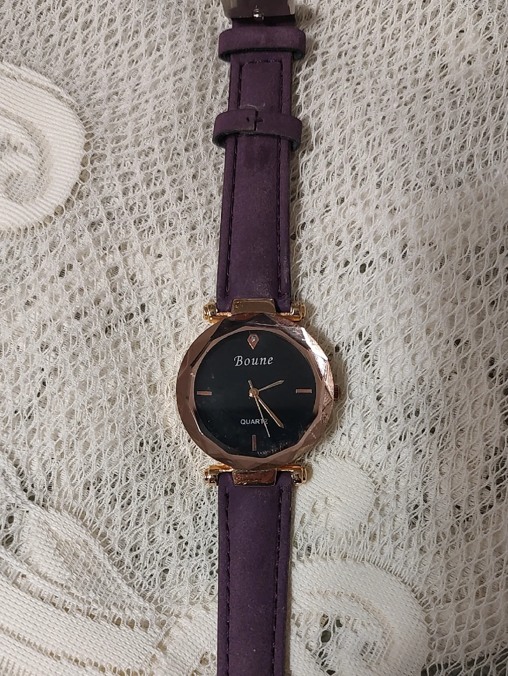 Bourne Purple Strap Ladies Quartz Watch